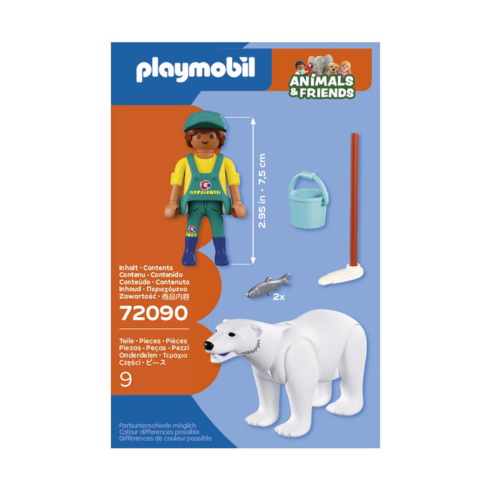 PLAYMOBIL Zoo 72090 - Ours Polaire et Soigneur - Set de Figurines et Accessoires - Version Espagnole PLAYMOBIL Zoo 72090 - Ours Polaire et Soigneur - Set de Figurines et Accessoires - Version Espagnole