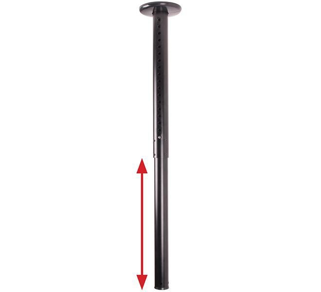 B-Tech Support de plafond télescopique pour tubes Ø50mm, Charge max 90kg, Noir - BT7850