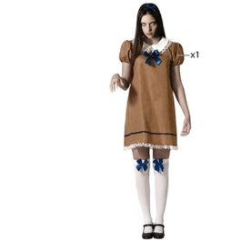 atosa Déguisement de poupée terrifiante avec robe marron pour femme