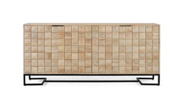GINER Y COLOMER Buffet sculpté en bois de manguier de 180 cm