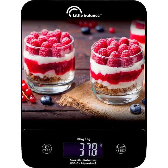 Little Balance 8846 Happy Genius 10 - Balance de cuisine avec recharge USB, sans pile, plateau et écran XXL Little Balance 8846 Happy Genius 10 - Balance de cuisine avec recharge USB, sans pile, plateau et écran XXL