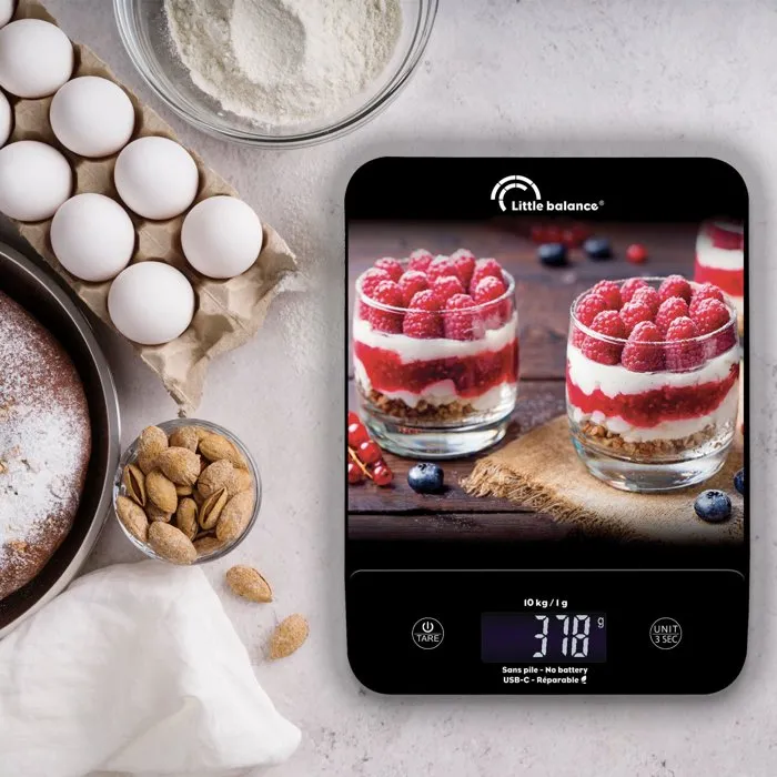 Little Balance 8846 Happy Genius 10 - Balance de cuisine avec recharge USB, sans pile, plateau et écran XXL Little Balance 8846 Happy Genius 10 - Balance de cuisine avec recharge USB, sans pile, plateau et écran XXL