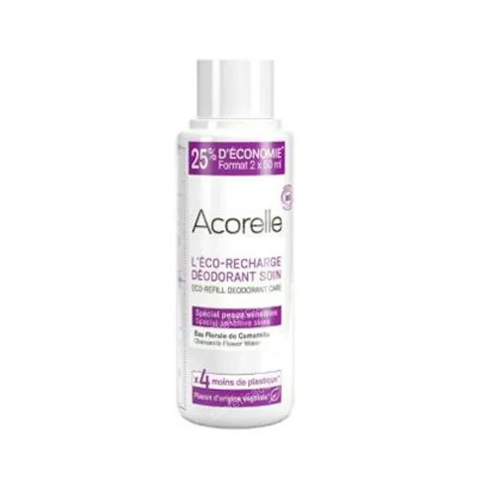 Acorelle Recarga - Recharge pour déodorant 24 heures peaux sensibles - 100 ml - Certifié COSMOS ORGANIC, éco-recharge écologique et végane - Fabriqué en France Acorelle Recarga - Recharge pour déodorant 24 heures peaux sensibles - 100 ml - Certifié COSMOS ORGANIC, éco-recharge écologique et végane - Fabriqué en France