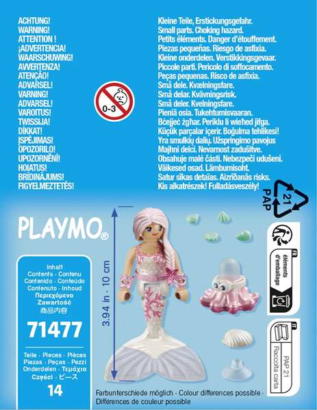 Playmobil - Sirène avec poulpe - 70368 - Figurine et animal aquatique avec jet d'eau - Jouet pour enfants dès 4 ans