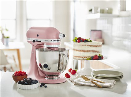 Kitchenaid 5KSM175PS EDR Artisan Robot de cuisine 4,8 L planétaire - Rose Pétale avec bol inox, fouets et accessoires