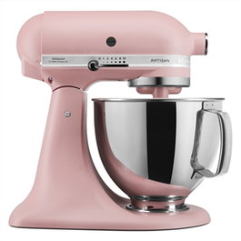 Kitchenaid 5KSM175PS EDR Artisan Robot de cuisine 4,8 L planétaire - Rose Pétale avec bol inox, fouets et accessoires