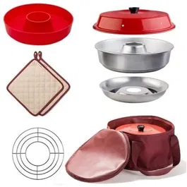 Omnia Pack d'accessoires de cuisine Omnia 1 pour four traditionnel avec moule en silicone, grille, 2 maniques et sac de rangement - Compatible lave-vaisselle
