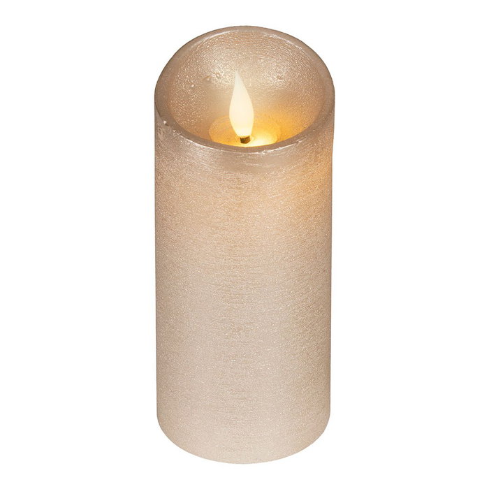 Lumineo Bougie LED en cire dorée avec partie supérieure courbe Lumineo Bougie LED en cire dorée avec partie supérieure courbe
