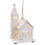 BigBuy Home Décoration de Noël Église Blanche avec Lumière LED