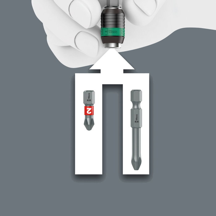 Wera 838 RA-R M Porte-embout avec fonction cliquet 1/4 pouces