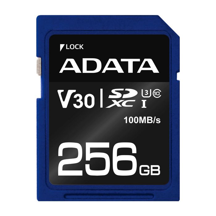 ADATA Premier Pro SDXC UHS-I U3 Classe 10 (V30) - Carte mémoire 256 Go pour photographie professionnelle et enregistrement vidéo 4K Ultra HD ADATA Premier Pro SDXC UHS-I U3 Classe 10 (V30) - Carte mémoire 256 Go pour photographie professionnelle et enregistrement vidéo 4K Ultra HD