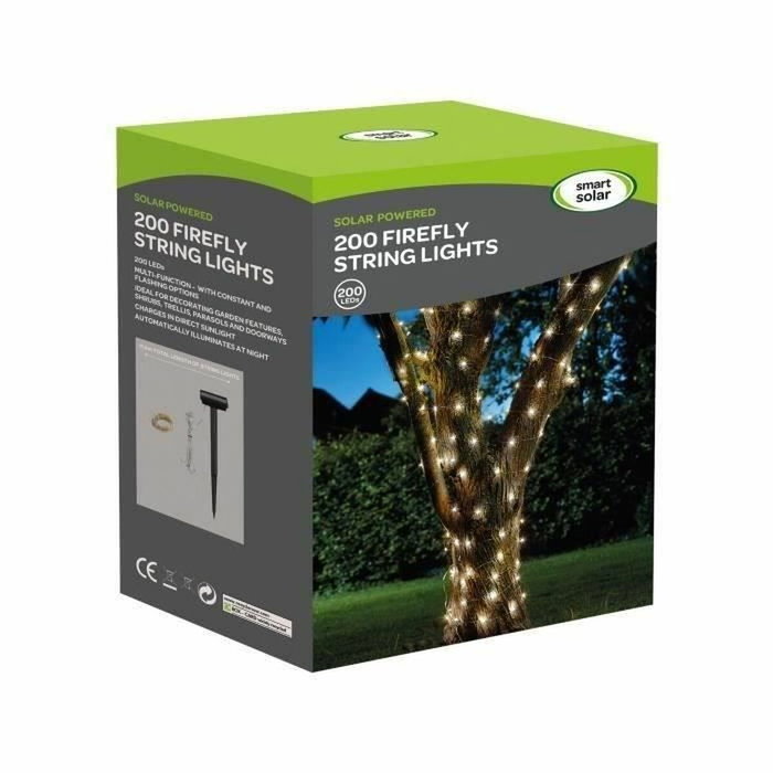 Smart Garden Guirlande solaire LUCIOLE 200 LED blanc chaud - 21,9m Smart Garden Guirlande solaire LUCIOLE 200 LED blanc chaud - 21,9m