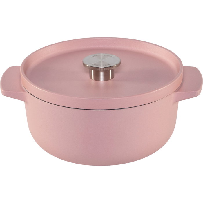 KitchenAid Rôtisseur en Fonte avec Couvercle 22cm Rose KitchenAid Rôtisseur en Fonte avec Couvercle 22cm Rose