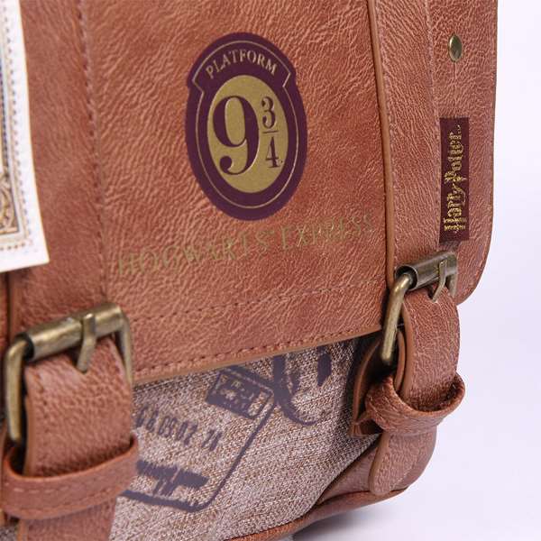 Cerdá Mochila Casual Urbana Harry Potter, Sac à dos en polyester/PU, 34 x rule x 40 cm (Marron)