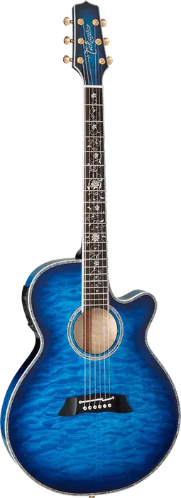TAKAMINE Guitare acoustique Thinline TSP100 FX Cutaway - Quilt Dark Blue Sunburst TAKAMINE Guitare acoustique Thinline TSP100 FX Cutaway - Quilt Dark Blue Sunburst