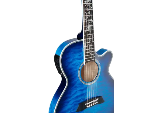 TAKAMINE Guitare acoustique Thinline TSP100 FX Cutaway - Quilt Dark Blue Sunburst TAKAMINE Guitare acoustique Thinline TSP100 FX Cutaway - Quilt Dark Blue Sunburst