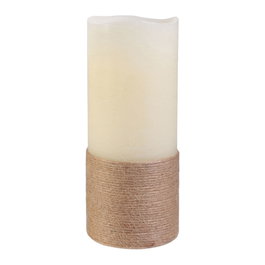 The Candle Factory Bougie LED crème avec corde 25x10 cm