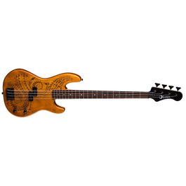 Luna TATTOO ELECTRIC BASS 34 INCH SCALE