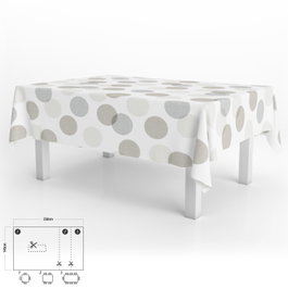 ORYX Nappe Rectangulaire 140 x 250 cm Motifs Circulaires Beige