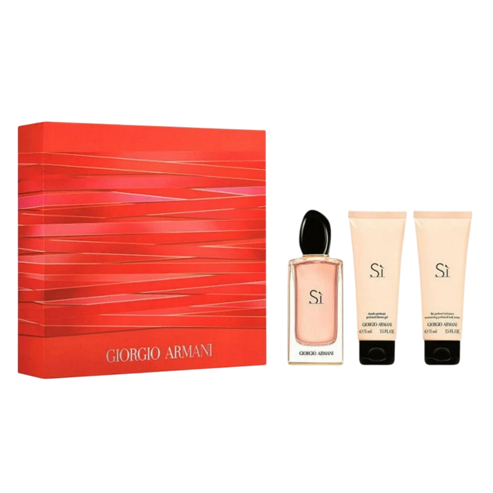 Giorgio Armani - Coffret Parfum Si pour Femme, Eau de Parfum 100 ml + Lotion pour le Corps 75 ml + Gel Douche Hydratant 75 ml Giorgio Armani - Coffret Parfum Si pour Femme, Eau de Parfum 100 ml + Lotion pour le Corps 75 ml + Gel Douche Hydratant 75 ml