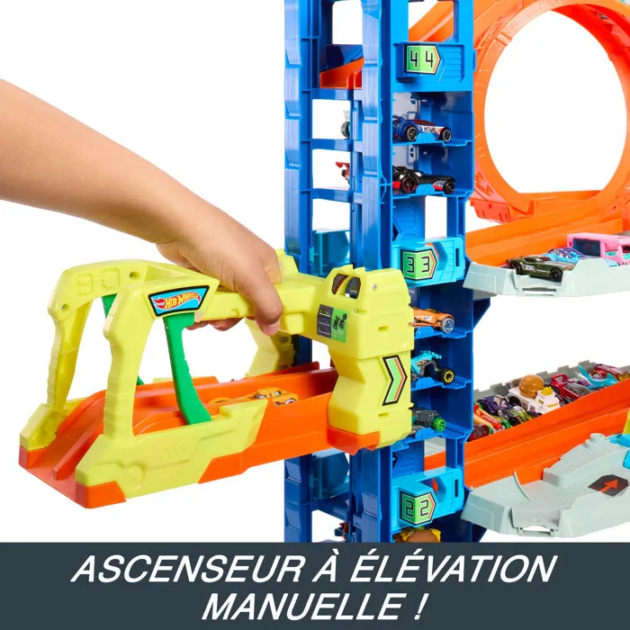 Hot Wheels HKX48 Garage City Ultime - Coffret de jeu avec ascenseur propulseur, looping, 50+ places et 2 voitures incluses - Jouet pour enfant 5 ans et plus Hot Wheels HKX48 Garage City Ultime - Coffret de jeu avec ascenseur propulseur, looping, 50+ places et 2 voitures incluses - Jouet pour enfant 5 ans et plus