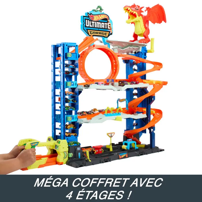 Hot Wheels HKX48 Garage City Ultime - Coffret de jeu avec ascenseur propulseur, looping, 50+ places et 2 voitures incluses - Jouet pour enfant 5 ans et plus Hot Wheels HKX48 Garage City Ultime - Coffret de jeu avec ascenseur propulseur, looping, 50+ places et 2 voitures incluses - Jouet pour enfant 5 ans et plus