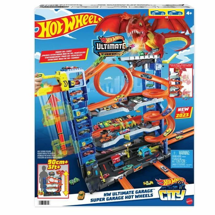 Hot Wheels City Garage Ultime avec 2 véhicules inclus HKX48