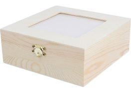 Innspiro Boîte en bois de pin massif pour infusions avec verre et séparateurs