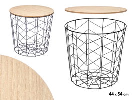 GIFTDECOR Table d'appoint avec plateau en bois noir