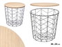 GIFTDECOR Table d'appoint avec plateau en bois noir