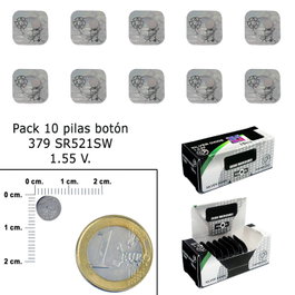 MAXELL Piles bouton oxyde d'argent 379 / SR521SW (Boîte de 10 unités)
