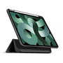 eSTUFF BOSTON Coque détachable pour iPad 10,2" avec emplacement intégré pour Apple Pencil et rabat miroir - Noir/Transparent