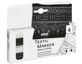 Kreul Set de 4 Marqueurs Textiles Opaques Black & White