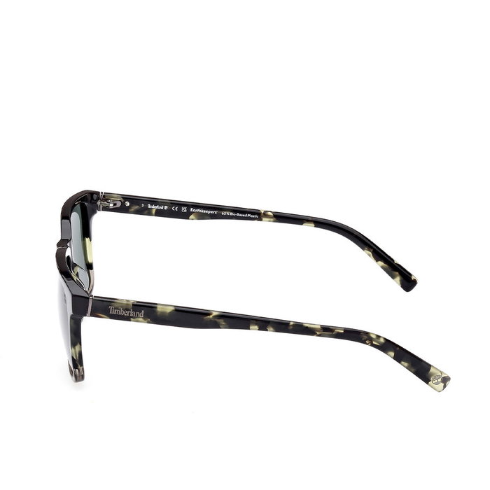 Timberland Lunettes de soleil homme polarisées TB9306 53R Havana Lentilles Vertes Verre 56mm Pont 16mm Monture Plastique 145mm
