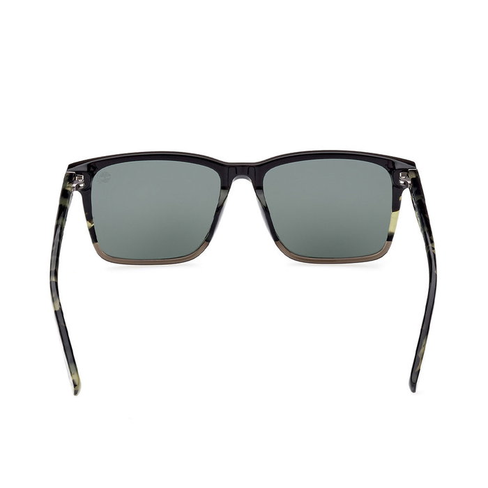 Timberland Lunettes de soleil homme polarisées TB9306 53R Havana Lentilles Vertes Verre 56mm Pont 16mm Monture Plastique 145mm