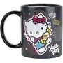 Konix Mug thermoréactif Hello Kitty 320 ml motif bonbons noir - effet magique avec boisson chaude