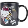Konix Mug thermoréactif Hello Kitty 320 ml motif bonbons noir - effet magique avec boisson chaude