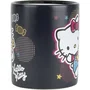 Konix Mug thermoréactif Hello Kitty 320 ml motif bonbons noir - effet magique avec boisson chaude