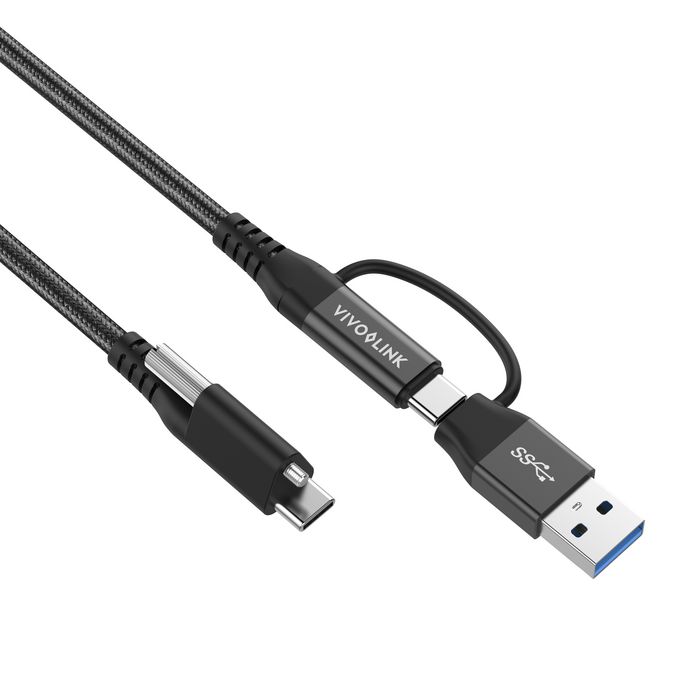 Vivolink Câble USB-C deux en un 1,5m Noir