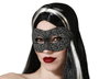Masque Halloween Noir Brillant avec Toile d'Araignée pour Femme Adulte
