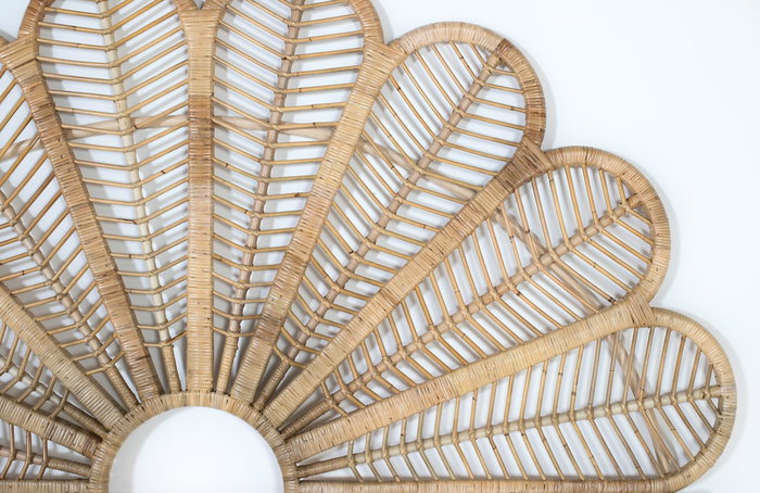 Cabecero en ratán natural 180 cm, fabrication artisanale, tête de lit, 155 cm de hauteur, 4 cm d'épaisseur, livré sans montage, Giner y Colomer