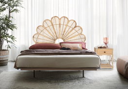 GINER Y COLOMER Tête de lit en rotin naturel 180 cm