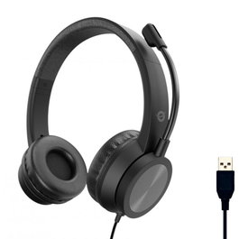Conceptronic POLONA05B Casque Audio USB 2.0 Filaire Noir avec Microphone Réduction de Bruit