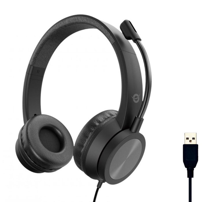 Conceptronic POLONA05B Casque Audio USB 2.0 Filaire Noir avec Microphone Réduction de Bruit Conceptronic POLONA05B Casque Audio USB 2.0 Filaire Noir avec Microphone Réduction de Bruit