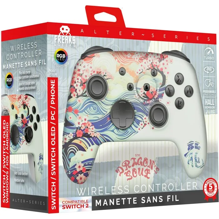 Freaks And Geeks Manette sans fil Dragon's Soul RGB pour Switch 1&2 et PC