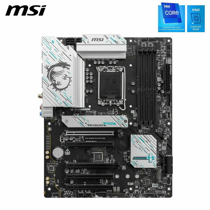 MSI B760 GAMING PLUS WiFi - Carte mère ATX pour processeur Intel LGA 1700 avec Wi-Fi 6, DDR4, Ethernet 2.5G, ports M.2 et SATA