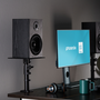 Phoenix technologies Support d'enceintes universel ajustable avec fixation au bureau, gestion des câbles