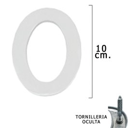 Wolfpack LINEA PROFESIONAL Chiffre 0 argenté mat 10 cm avec vis