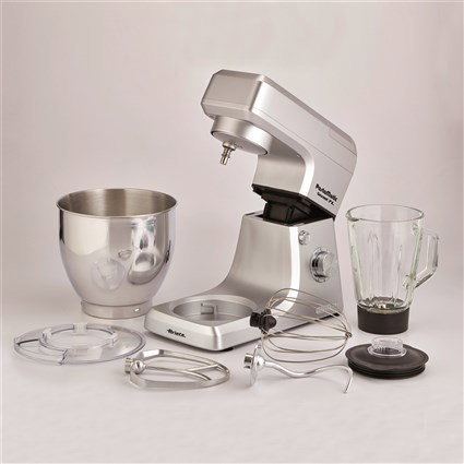 Ariete 1598/1 Robot de cuisine multifonction Gourmet 7L avec bol inox, jarre en verre 1,5L Pastamatic - 6 vitesses + fonction pulse