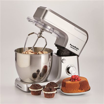 Ariete 1598/1 Robot de cuisine multifonction Gourmet 7L avec bol inox, jarre en verre 1,5L Pastamatic - 6 vitesses + fonction pulse